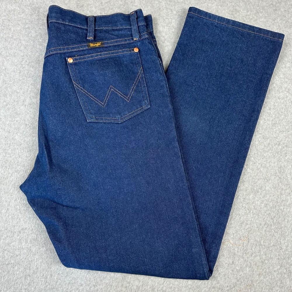 Wrangler Y2K 13MWZ Cowboy Cut Mens Jeans 36x34 Indigo Blue Straight Leg Denim - Picture 2 of 12